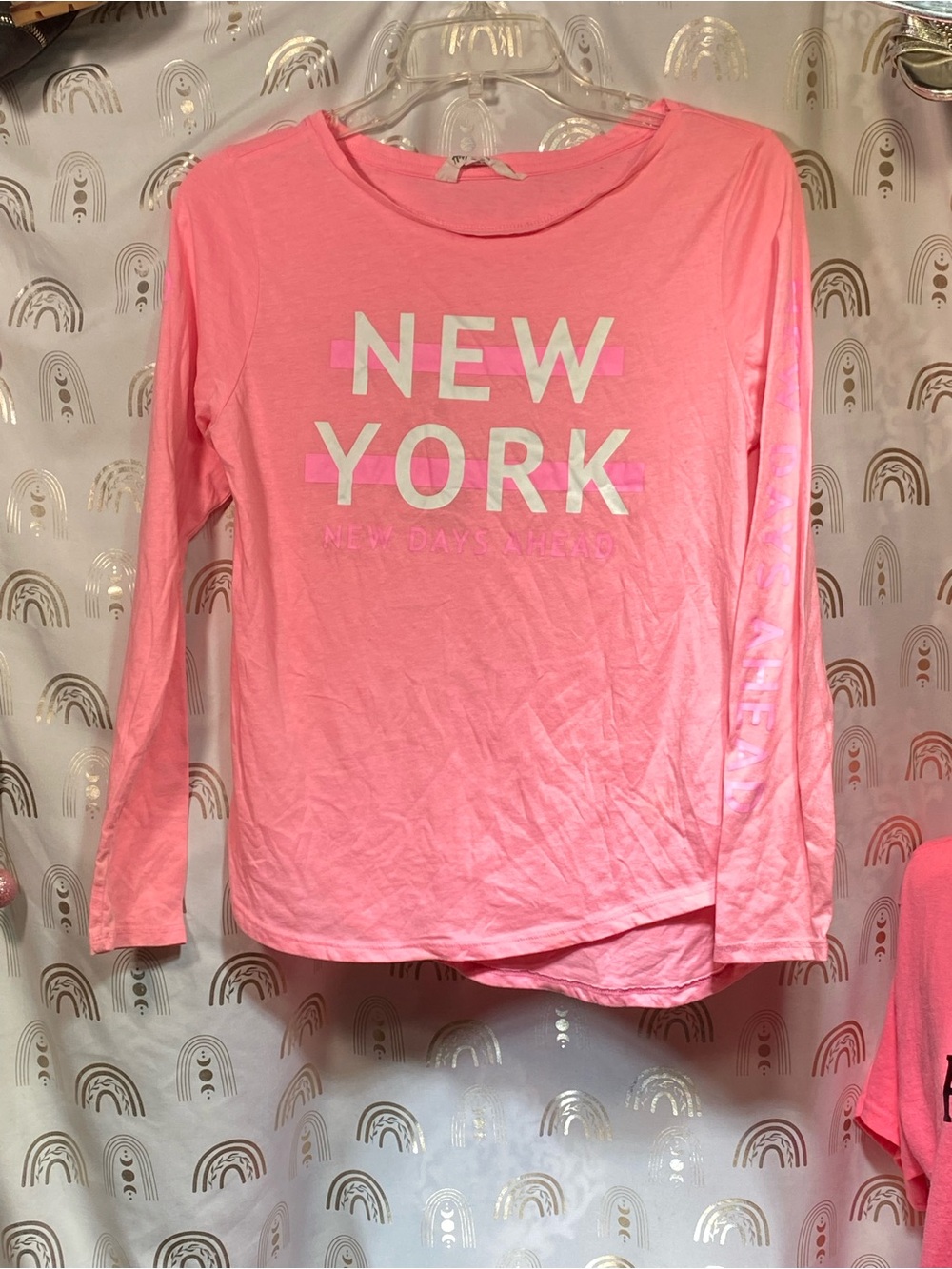 H&M Pink Graphic Long Sleeve Tee